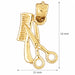 3D Hairdresser's Scissors and Comb Charm Pendant 14k Gold (0.5 Grams) Yellow Gold 14k