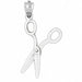 3D Moveable Hairdresser's Scissors Charm Pendant 14k Gold White Gold 14k