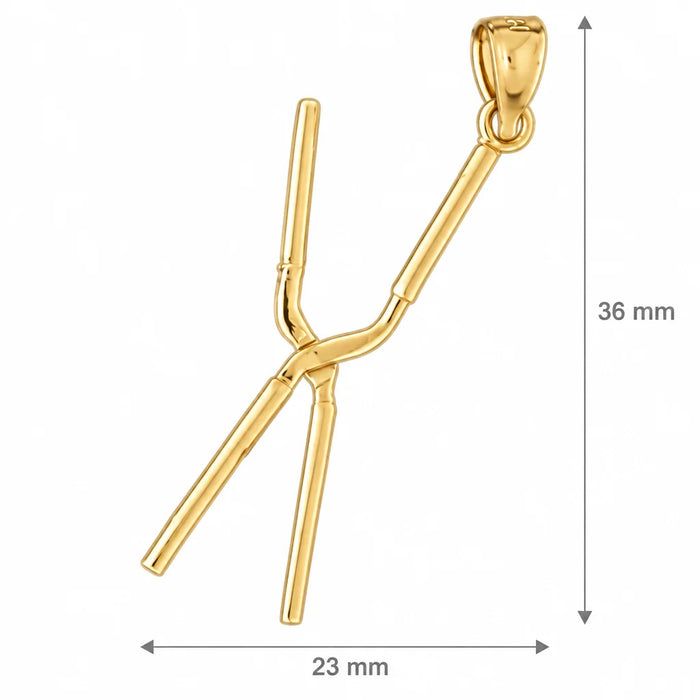 3D Hairdresser's Scissors Moveable Charm Pendant 14k Gold Yellow Gold 14k