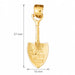 3D Spade Shovel Charm Pendant 14k Gold (2.2 Grams) Yellow Gold 14k