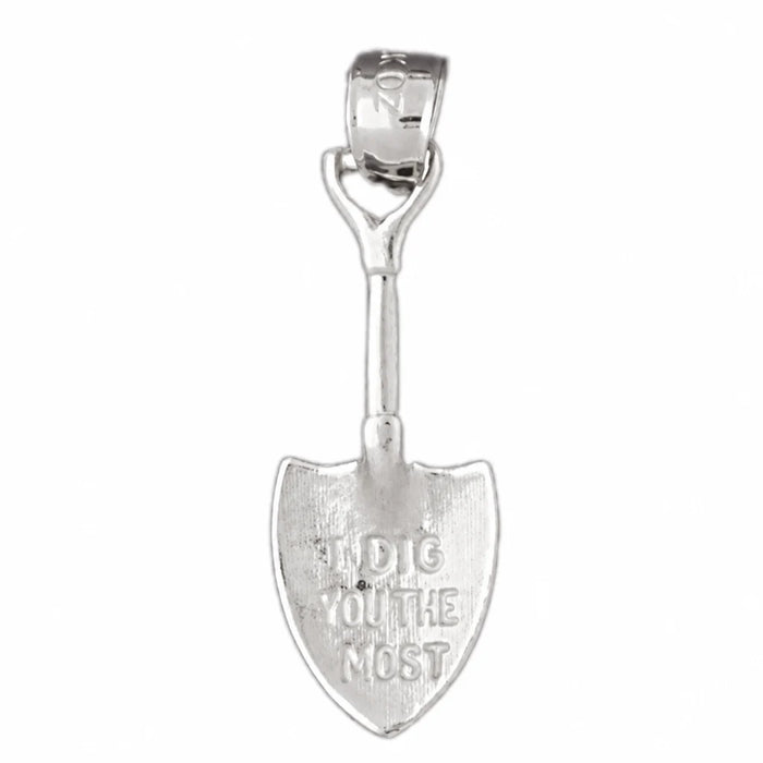 3D Spade Shovel Charm Pendant 14k Gold (2.2 Grams) White Gold 14k