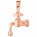 Water Tab Charm Pendant 14k Gold Rose Gold 14k