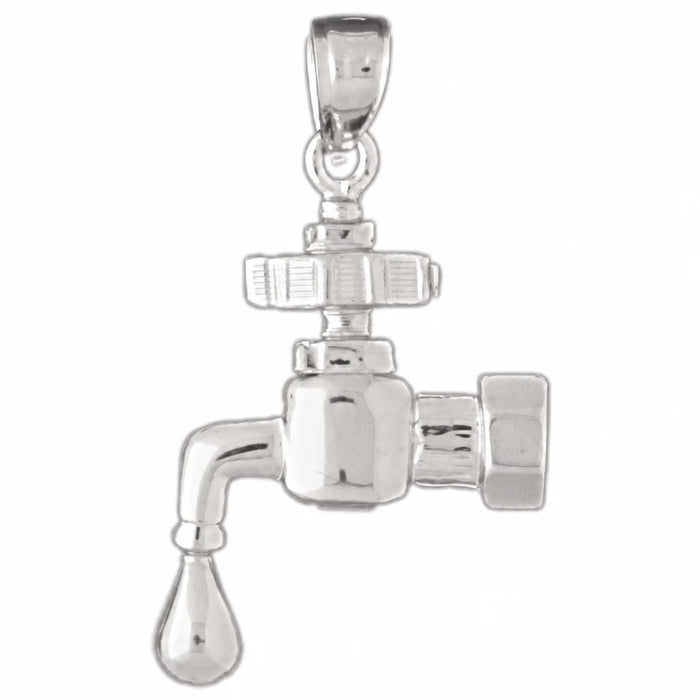 Water Tab Charm Pendant 14k Gold White Gold 14k