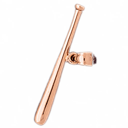 14K Rose Gold variant – 3D Baseball Bat Charm Pendant 14k Gold (2.9 Grams) – front view