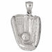 14K White Gold variant – Baseball Mitt Glove Charm Pendant 14k Gold (7.5 Grams) – front view