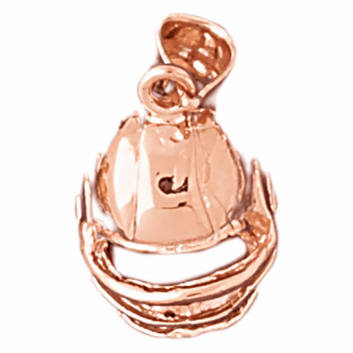 14K Rose Gold variant – 3D Football Helmet Charm Pendant 14k Gold (3 Grams) – front view
