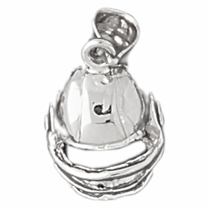 14K White Gold variant – 3D Football Helmet Charm Pendant 14k Gold (3 Grams) – front view