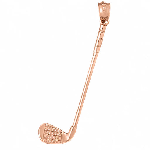 14K Rose Gold variant – 3D Golf Club Charm Pendant 14k Gold (1.7 Grams) – front view