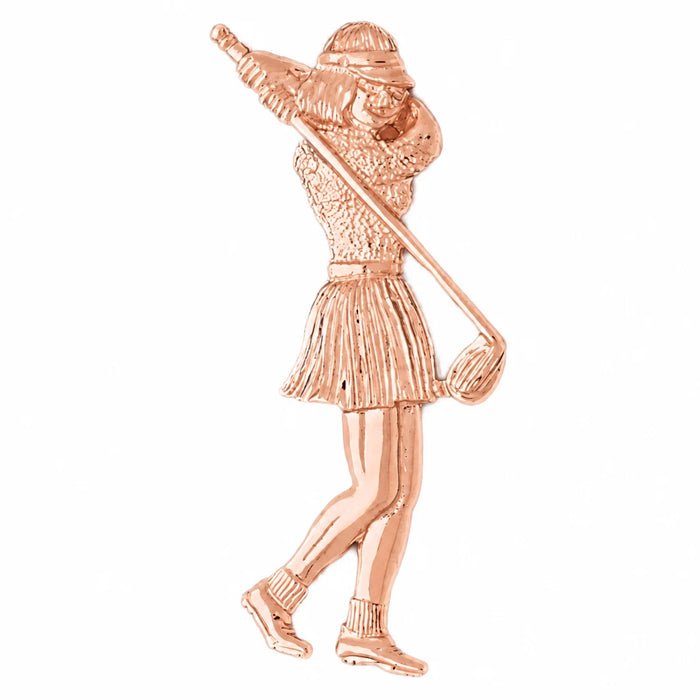 14K Rose Gold variant – Golfer Charm Pendant 14k Gold (7.8 Grams) – front view