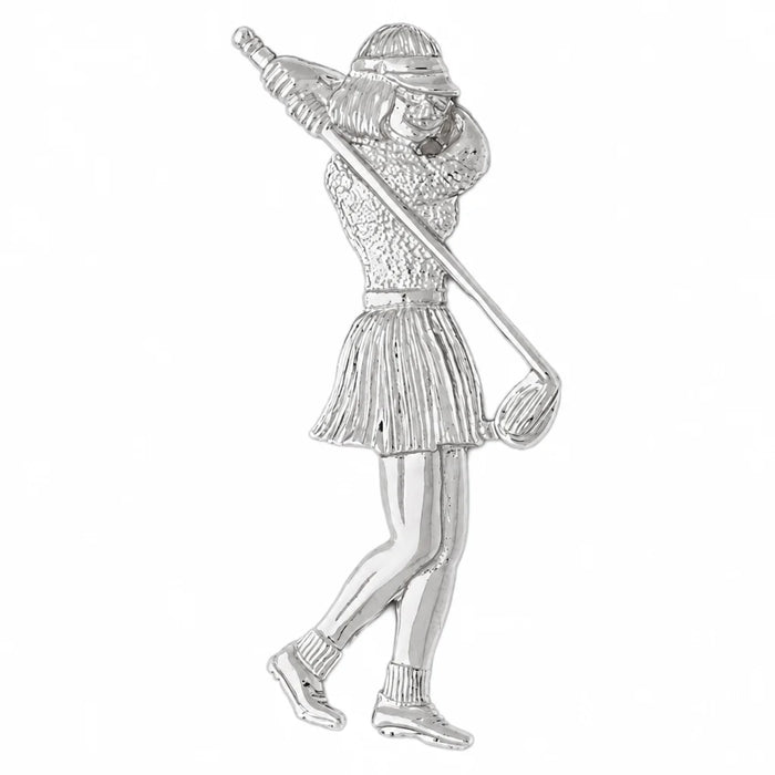 14K White Gold variant – Golfer Charm Pendant 14k Gold (7.8 Grams) – front view