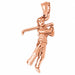 14K Rose Gold variant – 3D Golfer Charm Pendant 14k Gold (2.1 Grams) – front view