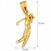 14K Yellow Gold variant – 3D Golfer Charm Pendant 14k Gold (2 Grams) – dimensions and size guide