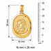 Virgin Mary Charm Pendant 14k Gold (1.8 Grams) Yellow Gold 14k