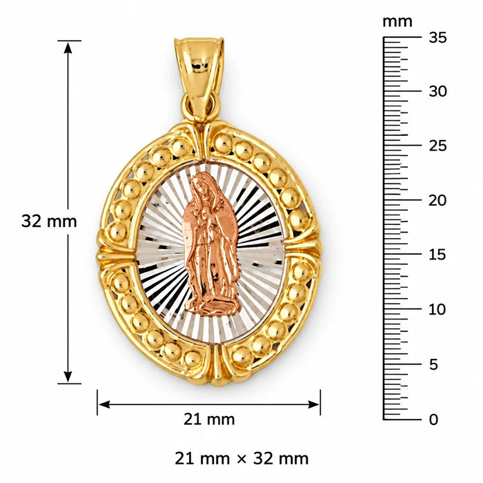 Virgin Mary Charm Pendant 14k Gold (3.1 Grams) Yellow Gold 14k
