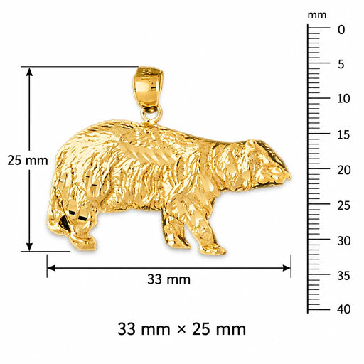 Wild Bear Charm Pendant 14k Gold (4.7 Grams) Yellow Gold 14k