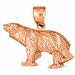 Wild Bear Charm Pendant 14k Gold (8.9 Grams) Rose Gold 14k