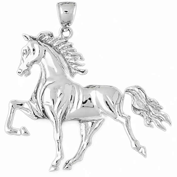 Wild Horse Charm Pendant 14k Gold (11.4 Grams) White Gold 14k