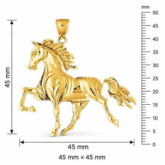 Wild Horse Charm Pendant 14k Gold (11.4 Grams) Yellow Gold 14k