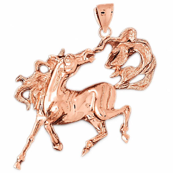 Wild Horse Charm Pendant 14k Gold (17.3 Grams) Rose Gold 14k