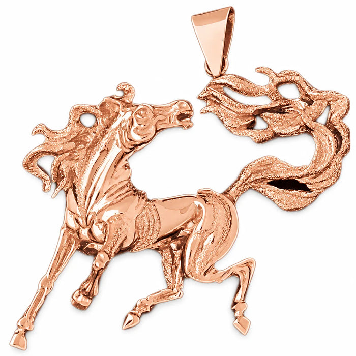 Wild Horse Charm Pendant 14k Gold (23.6 Grams) Rose Gold 14k