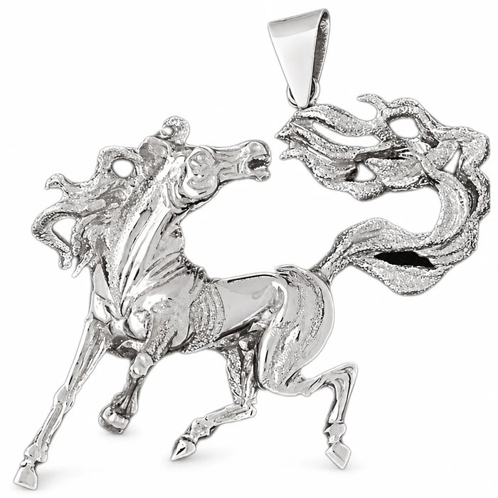 Wild Horse Charm Pendant 14k Gold (23.6 Grams) White Gold 14k
