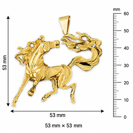 Wild Horse Charm Pendant 14k Gold (23.6 Grams) Yellow Gold 14k
