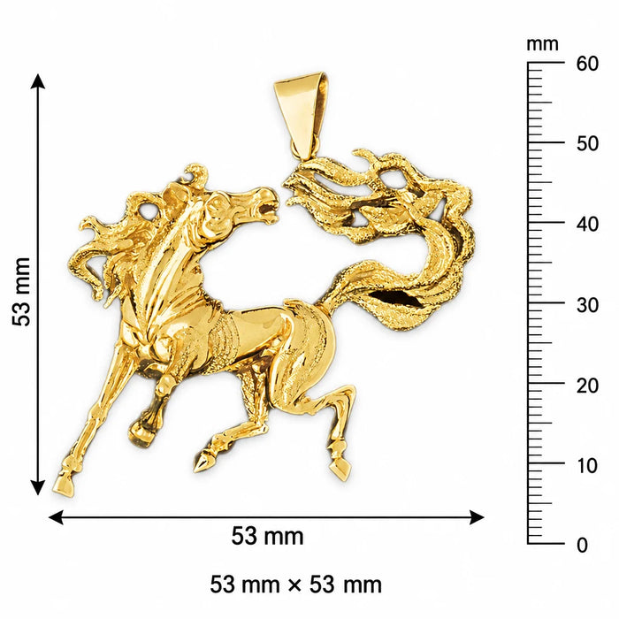 Wild Horse Charm Pendant 14k Gold (23.6 Grams) Yellow Gold 14k