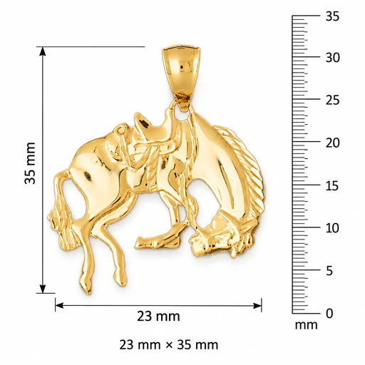 Wild Horse Charm Pendant 14k Gold (5.3 Grams) Yellow Gold 14k