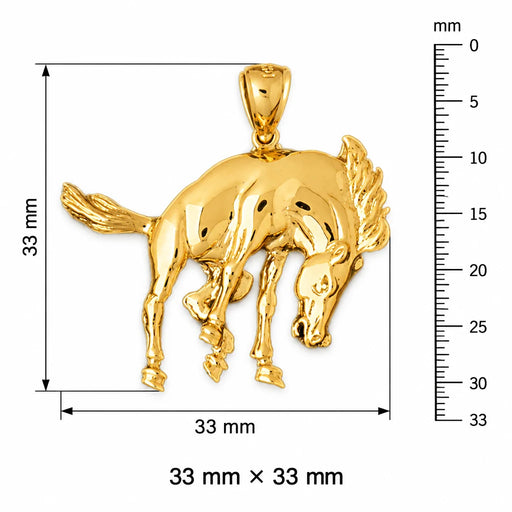 Wild Horse Charm Pendant 14k Gold (6.3 Grams) Yellow Gold 14k