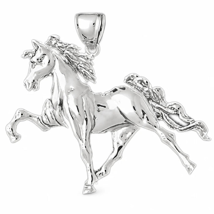 Wild Horse Charm Pendant 14k Gold (7.3 Grams) White Gold 14k