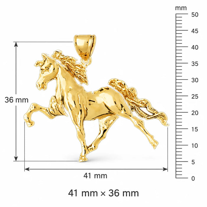Wild Horse Charm Pendant 14k Gold (7.3 Grams) Yellow Gold 14k