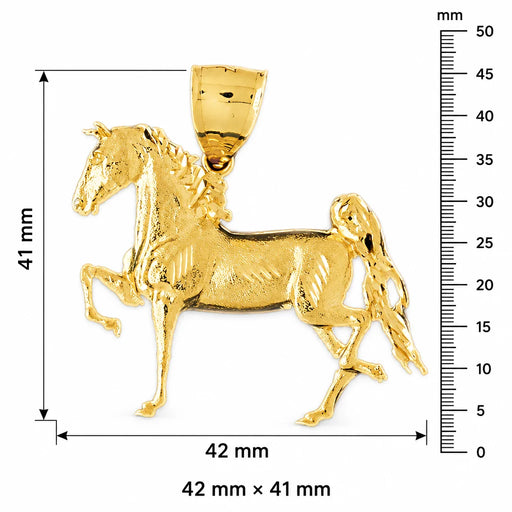 Wild Horse Charm Pendant 14k Gold (8.8 Grams) Yellow Gold 14k