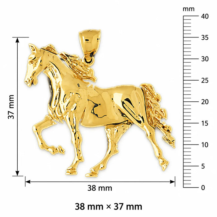 Wild Horse Charm Pendant 14k Gold (9.7 Grams) Yellow Gold 14k