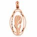 Woman Charm Pendant 14k Gold Rose Gold 14k