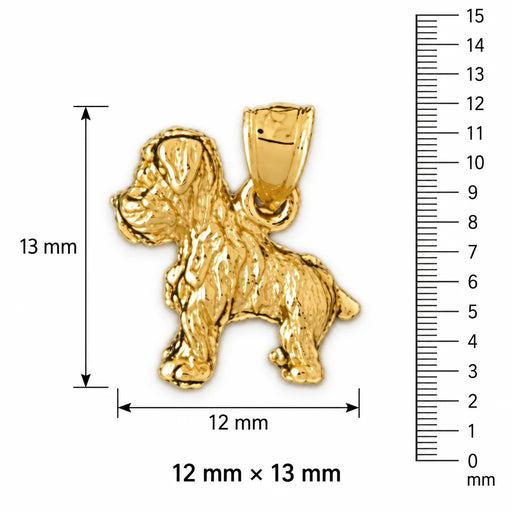 Yorkshire Terrier Dog Charm Pendant 14k Gold (3 Grams) Yellow Gold 14k