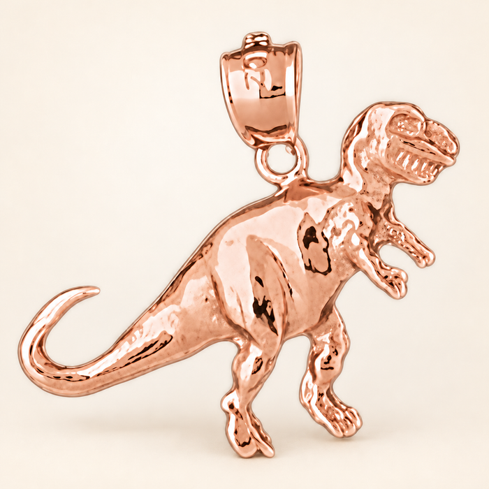 Dinosaur Charm Pendant 14k Gold Rose Gold 14k