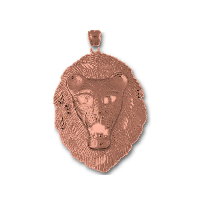 Lion Head Charm Pendant 14k Gold (12.8 Grams) Rose Gold 14k