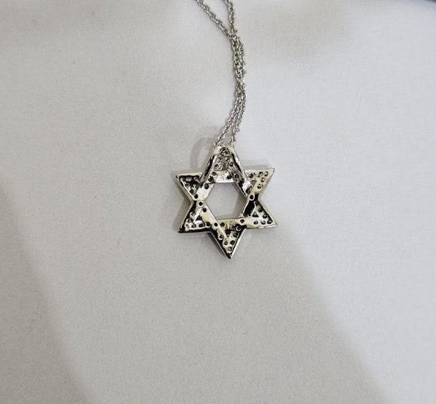 Sterling silver star of david CZ pendant