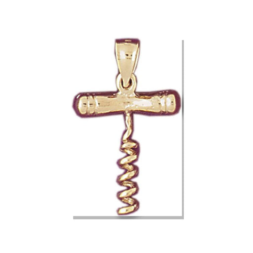 Wine Bottle Opener Charm Pendant 14k Gold (2.6 Grams) Yellow Gold 14k