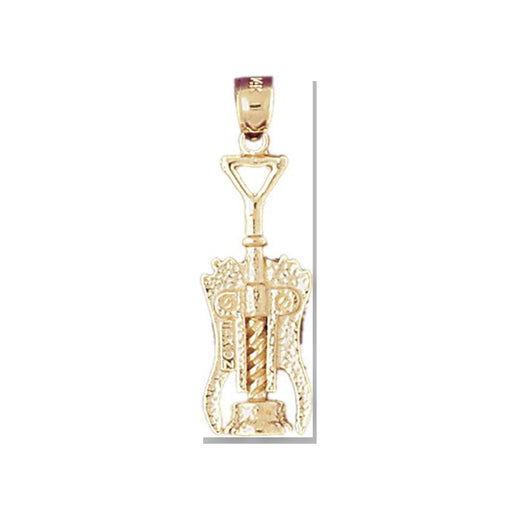 Wine Bottle Opener Charm Pendant 14k Gold (3.8 Grams) Yellow Gold 14k