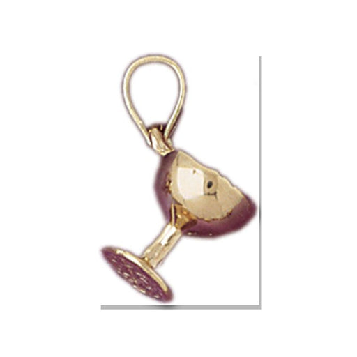 Wine Glass Charm Pendant 14k Gold (1.7 Grams) Yellow Gold 14k