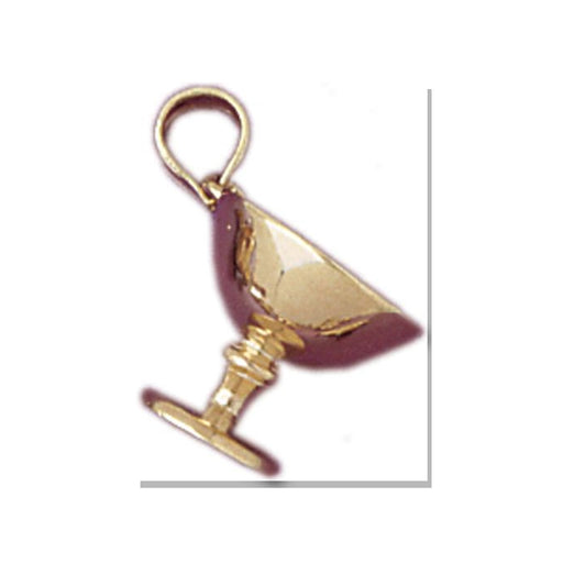 Wine Glass Charm Pendant 14k Gold (2.5 Grams) Yellow Gold 14k