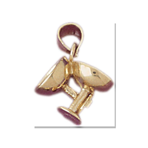 Wine Glasses Charm Pendant 14k Gold Yellow Gold 14k