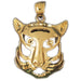 Tiger Head Charm Pendant 14k Gold