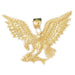 Eagle Hunting Fish Charm Pendant 14k Gold