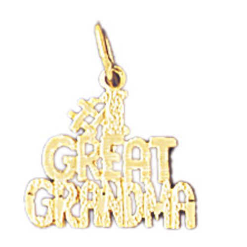 Number One Great Grandma Charm Pendant 14k Gold