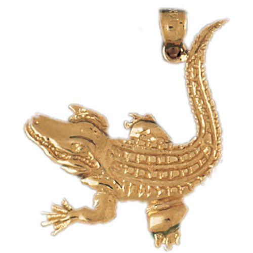 Alligator Crocodile Charm Pendant 14k Gold