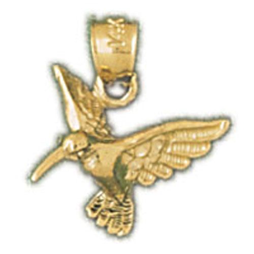 3D Bird Charm Pendant 14k Gold