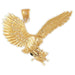 Eagle Hunting Mouse Charm Pendant 14k Gold
