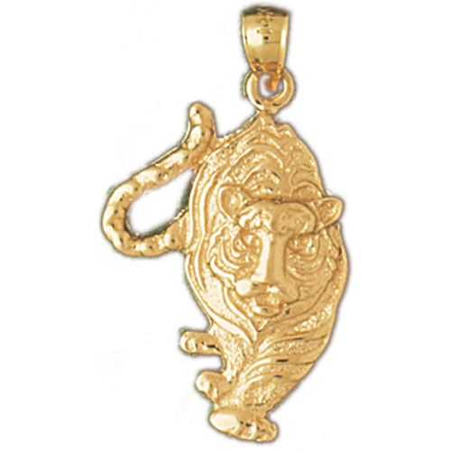 Tiger Charm Pendant 14k Gold